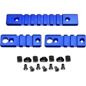 3 Piece Picatinny Rail Section Kit for M-LOK Style Slots, Dark Blue