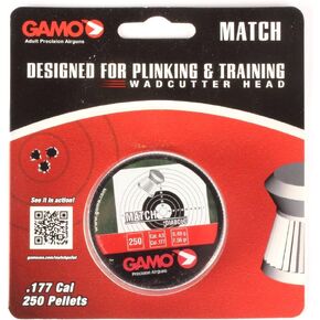 Gamo Match 6320024BL54 Flat Nose Pellets 0.177cal w/250 Cou