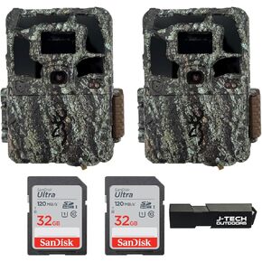 (2) Browning Dark Ops Pro X 1080 Trail Game Camera Bundle Includes 32GB Memory Cards and J-TECH Card Reader (24MP) | BTC6PX1080