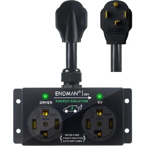 Smart EV NEMA Splitter Smart Dryer EV Splitter,Automatic Power Switch for Dryer and EV,NEMA 14-30P/14-50P