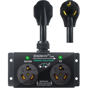 Smart EV NEMA Splitter Smart Dryer EV Splitter، مفتاح الطاقة التلقائي للمجفف وEV، NEMA 14-30P/14-50P