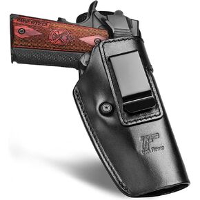 Full Grain Leather Holster for Most 1911 Style Handguns,Compatible with Kimber -Colt- S&W -Sig- Remington & More, Fit 5'' 4.25'' 4'' Barrel, Minor Adjustment On Retention, Not Fit Light Attachment
