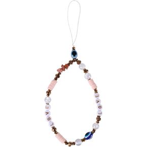 Evil Eye Phone Charm, Cell Phone String Bracelet Strap, Evil Eye Beaded Lanyard, Evil Eye Cell Phone Crystal Chain, Beaded Wristband, Keychain for Women