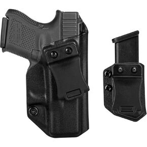G26/27/28/33 IWB Holster Right Hand Fits Glock Models 26/28/33(GEN3-5)/G27(GEN3-4) Pistol Holster & Universal 9mm/.357 Sig/.40 Double Stack Mag Carrier IWB/OWB Magazine Holster Concealed Carry