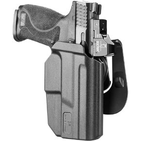 OWB Thumb Release Holster: Glock 19 19X 23 32 44 45/ Glock 17 22 31/ S&W M&P 9(40) M2.0 / SD9 VE SD40 VE/ 1911 5 inch/Taurus G2C G3C, Compatible with Red Dot/Optics, Right Handed, Left Handed