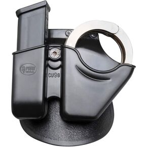 Fobus CU9GMP Cuff/Mag Combo Pouch for 9mm & .40 Double - Stack Magazine and and Smith & Chain Handcuffs (fits S&W M&P), Right Hand Paddle