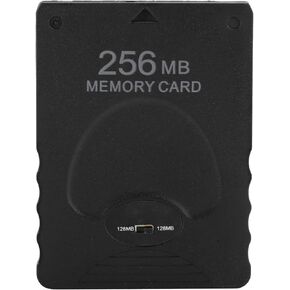 1 for PS2 Memory Card, 256MB Memory Card High Speed Memory Card, Portable Game Memory Card Compatible for PS2 All Data Console (Black)