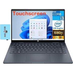 HP Pavilion 14-ek0013dx 2-in-1 Laptop 14.0" Touch IPS FHD (Intel i3-1215U, 8GB RAM, 256GB SSD, Intel UHD, WiFi, HD Webcam, Win 11 Pro) w/DKZ Hub USB Port Expander