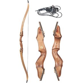 Toparchery recurve Bow 60" recurve Bows for Adults Hunting Bow for Adults Long Bow Archery recurve Bows Right Hand Bow Wooden Takedown Bow