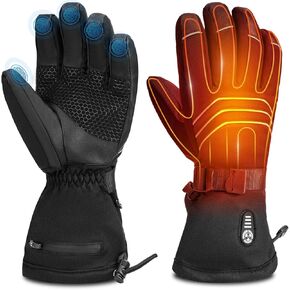 Heated Gloves for Men Women - 7.4V 23.68 WH Battery Rechargeable Heating Ski Gloves, Electric Gloves for Winter Outdoor Work Skiing Hiking Camping Raynaud