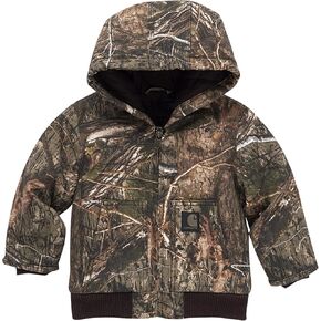 سترة Carhartt للأولاد مبطنة بالفانيلا معزولة بغطاء للرأس من القماش