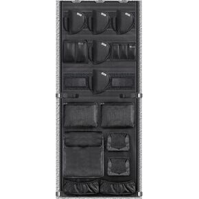 NEXT STATION Gun Safe Door Organizer,Gun Safe Door Panel Organizer with Pistol Holders Magazine Pouch,Adjustable Width Fit Door Panel 18.5 to 23 inches,Gun Safe Accessories Storage (18W*46.5H inch)