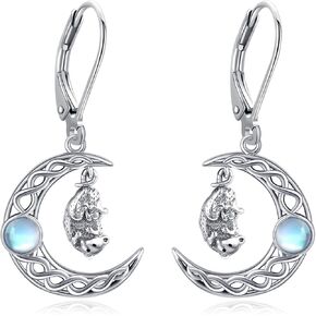 Lizard Earrings Sterling Silver Gecko Moss Agate Drop Dangle Earrings Animal Jewelry Gifts for Women in Saudi Arabia