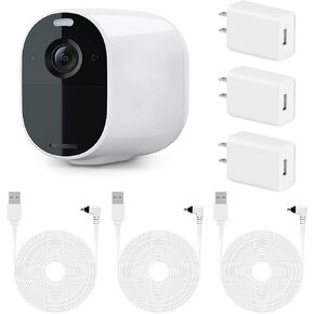 3 عبوات محول طاقة بطول 25 قدم/7.5 متر لأضواء Arlo الأساسية، كابل طاقة خارجي مقاوم للطقس يشحن باستمرار كاميرا Arlo الأساسية الخاصة بك - أبيض in Kuwait