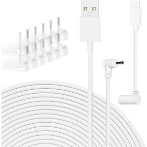 1 Pack Power Adapter Charger Cord for Ring Stick Up Cam Battery, Ring Pan-Tilt Stick Up Camera, 26ft Weatherproof Indoor/Outdoor Power Cable - White