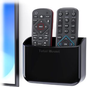 TotalMount Universal Remote Control Holder – Attaches to Wall or Back of TV – Compatible with All TV Remotes (Premium Black, Large)