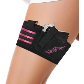 Gun Holster,Thigh Holster for Women,Embroidery Gun Holsters for Pistol,Fit for PT-22. 22 CaliberTCP. 380, P238, RugerLCP &Similar Guns, 27.5, Barbie Pink