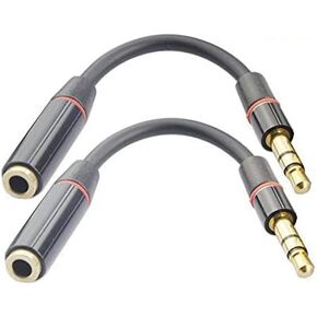 Seadream 2Pack 3-Pole 3.5mm Male to 3.5mm Female Stereo Audio Cable Headset Extension Cable for Beats Dr. Dre Studio iPhone,3.5mm Headset Audio Jack Extender (2Pack Black)