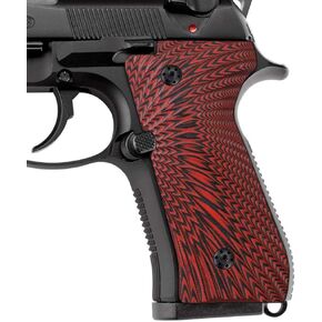 Cool Hand G10 Grips for Beretta 92/96 Full Size, 92 FS, m9, 92a1, 96a1, 92 INOX, Black Gun Grips Screws Set Included, Sunburst Texture, 1/4" Thin