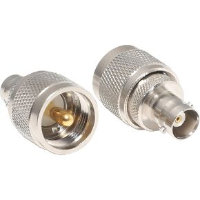 Anina BNC Female to UHF Male PL259 RF Coaxial Adapter for CB Ham Radio Adapters Coax Connectors 2 Packs