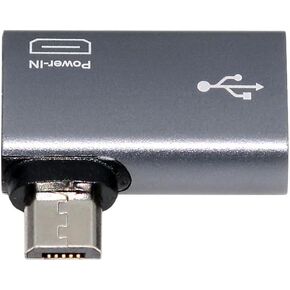 cablecc Micro USB 2.0 to USB Standard Type-A Female OTG Host Adapter Left Angled 90 Degree with Micro USB Power for Phone Tablet in Kuwait