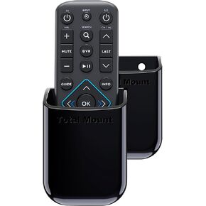 TotalMount Universal Remote Control Holders (2 Pack) – Attach to Wall or Back of TV – Compatible with All TV Remotes (Premium Black, Medium)