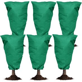 4 Pack 24" × 40" Burlap Winter Plant Cover Bags - Plant Covers Frost Protector with Drawstring Plant Covers Freeze Protection Frost Blankets Shrub Jacket，Freeze Blanket for Outdoor Plants Fruit Tree