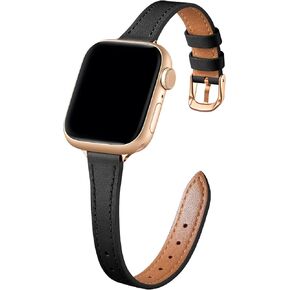 حزام WJK متوافق مع أساور ساعة Apple للنساء 40 مم 41 مم 42 مم 44 مم 45 مم 46 مم 38 مم SE 49 مم، حزام جلدي رفيع متوافق مع أساور iWatch للنساء سلسلة Ultra 2 10 9 8 7 6 5 4 3 2 1 in Kuwait