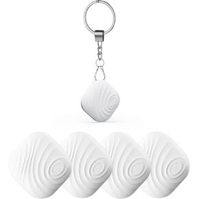 Nutale Key Finder, Bluetooth Tracker Item Locator with Key Chain for Keys Pet Wallets or Backpacks and Tablets, Batteries Include (White, 4 Pack)