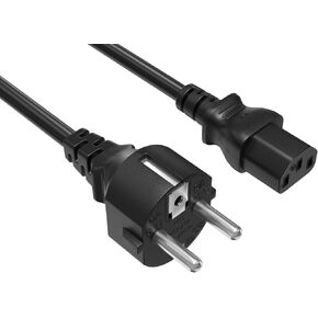 CableLeader 6ft 18AWG European Schuko Power Cord CEE 7/7 to IEC320 C13, 10A/250V, European Travel Plug, Power Cord for Type C Outlet Italy Spain Germany France EU, Black