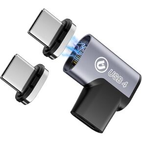 USB C Magnetic Adapter, 240W Straight Angle Magnetic USB-C Adapter 24 Pins with USB4 40Gbps 8K 60Hz for Thunderbolt 3/4, MacBook Pro/Air, PS5 PSVR2, Swtich and More Type C Devices(2 Pack)