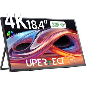 UPERFECT Portable Monitor 18.4-inch 4K 60HZ 10 Bit w/VESA & Stand 180° Adjustable Ultra-Slim & Lightweight Frameless FHD FreeSync IPS HDR Gaming Display, Travel Second Monitor for Laptop