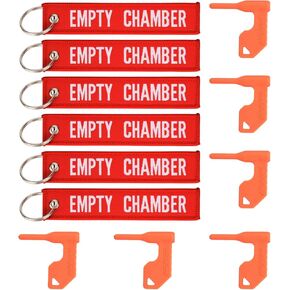 Pridefend Chamber Safety Flag for Rifle Handgun Shotgun with Bonus Bright Yellow Key Chain Tags - Universal Gun Accessories 6/10 Pack