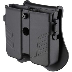 Double Magazine Holster, Universal Magazine Pouch, 9mm/40/45 Magazine Holder for Glock/Sig sauer/S&W/Beretta/Taurus/H&K Single Stack/Double Stack Magazines, Adjustable Paddle Mag Holder