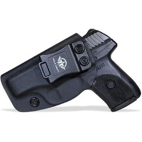 Ruger EC9S Holster، Kydex IWB Holster Fit مخصص: Ruger EC9S / LC9 / LC9S / Ruger LC380 Pistol - حزام الخصر الداخلي - Adj. عدم القدرة على الاحتفاظ - زر الغطاء المغناطيسي - عدم التآكل - عدم وجود اهتزاز