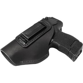 The Defender Leather IWB Holster - Made in USA - Fits Glock 42 | Sig P365 | Ruger LC9, LC9s | Kahr CM9, MK9, P9 | Springfield Hellcat and More