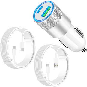 [Apple MFi Certified] iPhone Charger Fast Car Charging, KYOHAYA 4.8A Dual USB Power Rapid Car Charge Adapter + 2Pack Lightning Cable Quick Car Charging for iPhone 14 13 12 11 Pro/XS Max/XR/X/8 SE/iPad
