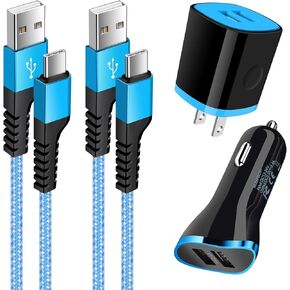 Motorola USB-C Car Charger+Fast Charger Block+2 Type C 3ft Cables for Moto G Stylus 5G, G Power, Edge + 2023, Moto G(2024), Edge 40, Defy 2, Moto G51,G50,G10, Google Pixel 9/8a/7a/6/5, Samsung S24 S23