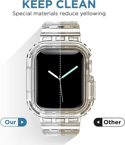 DABAOZA 5 Packs Compatible for Clear Apple Watch Band 46mm 45mm 44mm 42mm 41mm 40mm 38mm 49mm, Jelly Crystal Women Men Watch TPU Strap for iWatch Series 10 9 8 7 6 / SE 5 4 3 2 1 Ultra in Kuwait