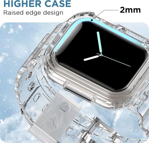 DABAOZA 5 Packs Compatible for Clear Apple Watch Band 46mm 45mm 44mm 42mm 41mm 40mm 38mm 49mm, Jelly Crystal Women Men Watch TPU Strap for iWatch Series 10 9 8 7 6 / SE 5 4 3 2 1 Ultra in Kuwait