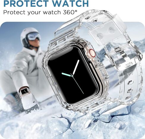 DABAOZA 5 Packs Compatible for Clear Apple Watch Band 46mm 45mm 44mm 42mm 41mm 40mm 38mm 49mm, Jelly Crystal Women Men Watch TPU Strap for iWatch Series 10 9 8 7 6 / SE 5 4 3 2 1 Ultra in Kuwait