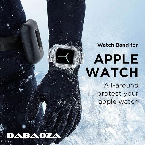 DABAOZA 5 Packs Compatible for Clear Apple Watch Band 46mm 45mm 44mm 42mm 41mm 40mm 38mm 49mm, Jelly Crystal Women Men Watch TPU Strap for iWatch Series 10 9 8 7 6 / SE 5 4 3 2 1 Ultra in Kuwait