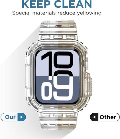 DABAOZA 5 Packs Clear Crystal Neon Bands Compatible Apple Watch 45/44mm in Kuwait