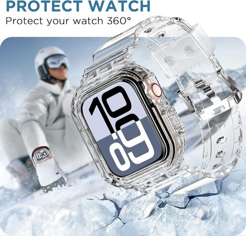 DABAOZA 5 Packs Clear Crystal Neon Bands Compatible Apple Watch 45/44mm in Kuwait