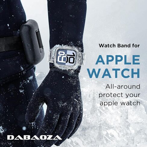 DABAOZA 5 Packs Clear Crystal Neon Bands Compatible Apple Watch 45/44mm in Kuwait