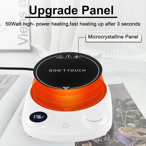 ARISKEY Mug Warmer,Coffee Warmer for Desk,50W Coffee Mug Warmer Heating Plate Candle Warmer Cup Warmer with 5-Temperature Settings Coffee Accessories (113℉-131℉-149℉-167℉-176℉) in Saudi Arabia