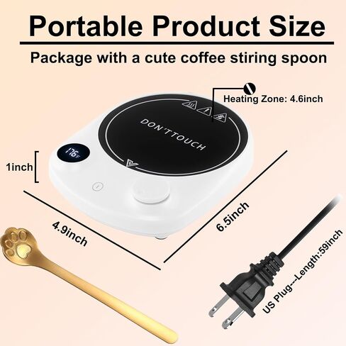 ARISKEY Mug Warmer,Coffee Warmer for Desk,50W Coffee Mug Warmer Heating Plate Candle Warmer Cup Warmer with 5-Temperature Settings Coffee Accessories (113℉-131℉-149℉-167℉-176℉) in Saudi Arabia