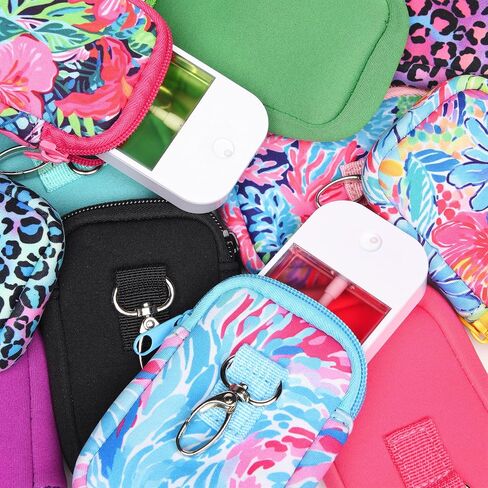 Neoprene Zippered Pouch with Clip Hook, Compatible with Touchland Hand Sanitizer Spray (Cool Cat) in Saudi Arabia