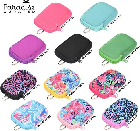 Neoprene Zippered Pouch with Clip Hook, Compatible with Touchland Hand Sanitizer Spray (Cool Cat) in Saudi Arabia