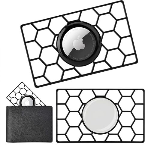 for Airtag Wallet Holder,Slim Thin Card Case Holder for Apple AirTag Size of a Credit Card for Purse, Handbag, Clutch (Black in Kuwait